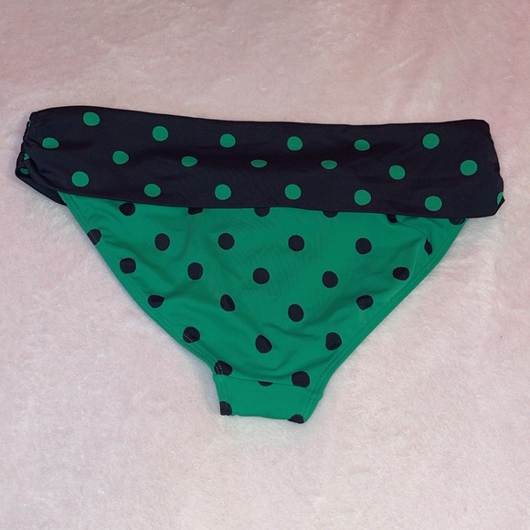 Boden Green & Blue Polka Dot Fold Over Bikini Bottoms - Picture 6 of 6